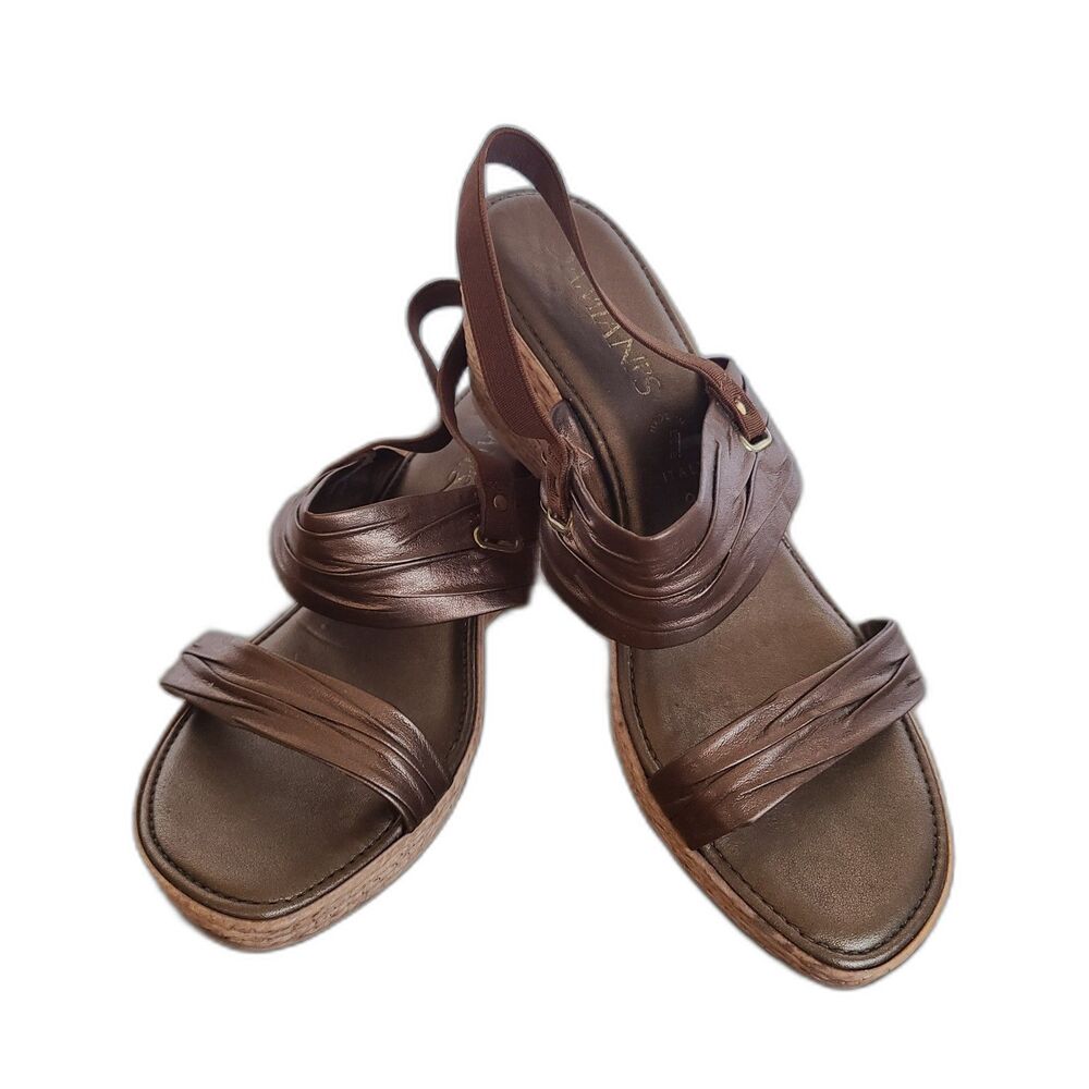 Damiani's By Italian Shoemakers Bronze Strappy Sandals Size 9 Made In Italy